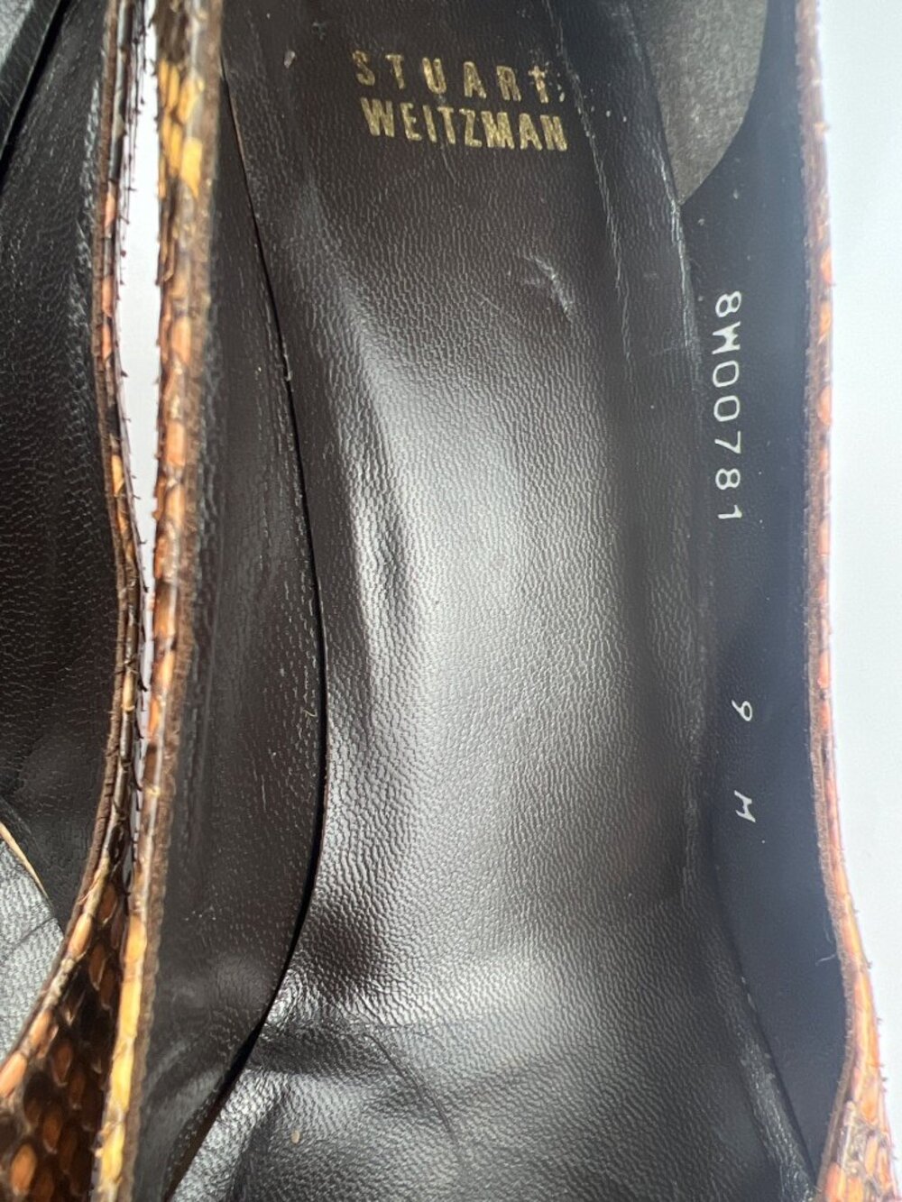 Stuart Weitzman Python Heels Size 9 - Picture 10 of 11